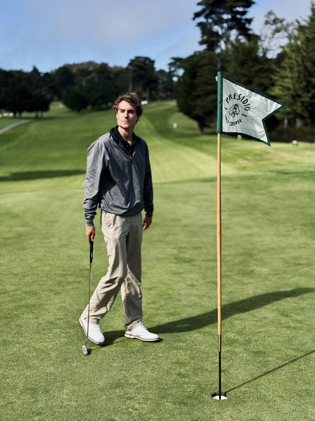 Christopher Mayer on the green at Presidio Golf Course